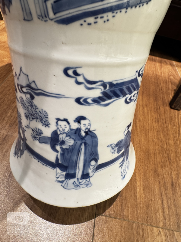 清 青花人物故事纹凤尾尊 - 图17